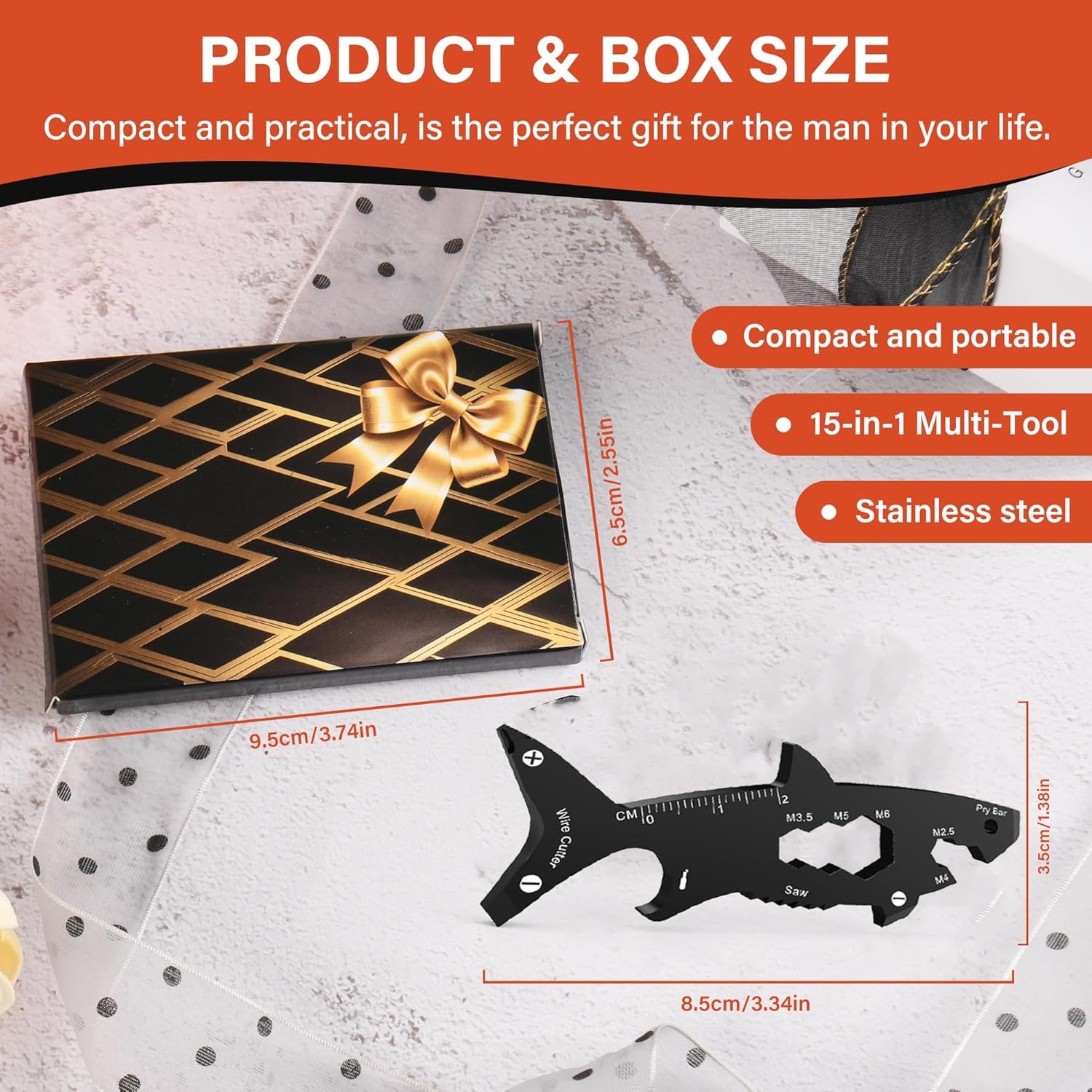 Fun Mens Gifts EDC Multitool – Unique Men Birthday Shark Gift, Novelty Christmas