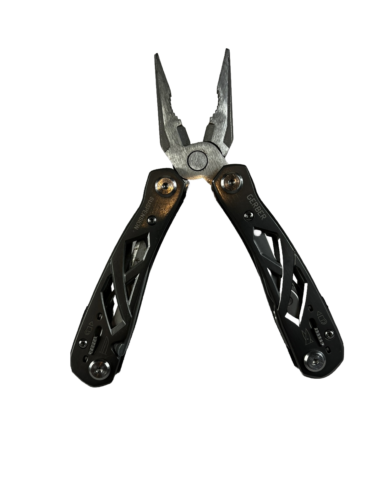 Gerber Suspension 12-in-1 Multi Tool – Pliers Knife Scissors Gray – Very Good