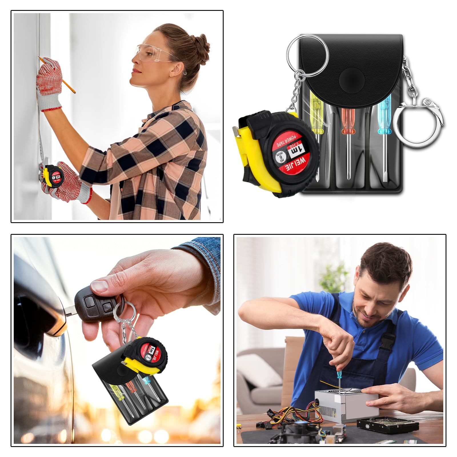25 Pcs Mini Tape Screwdriver Keychain Set Bulk Father’s Day Men Gifts Multito…
