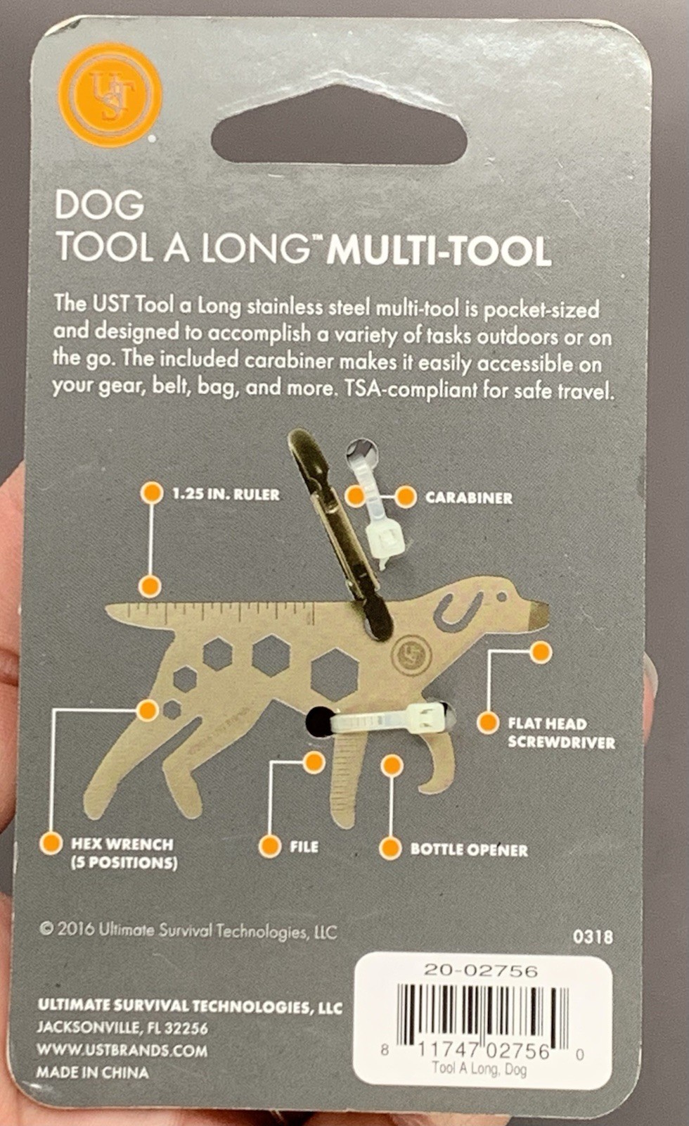 Dog Tool A Long Multi Tool Stainless Steel Pocket Sized