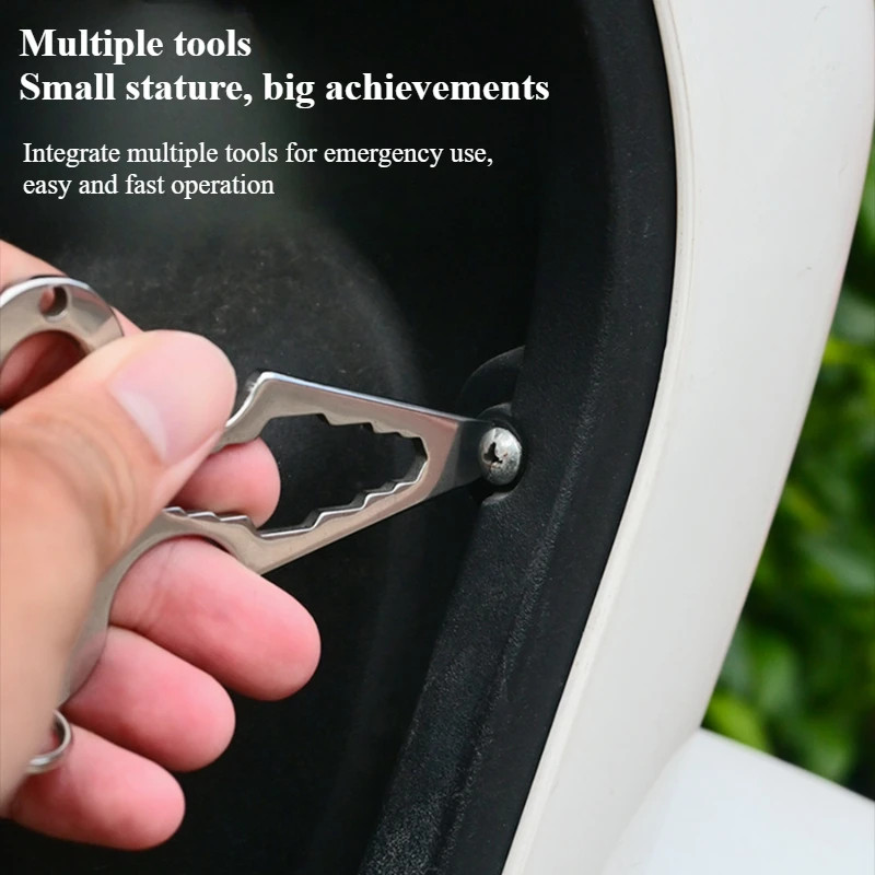 stainless steel EDC tool keychain bottle opener camping self-defense spike