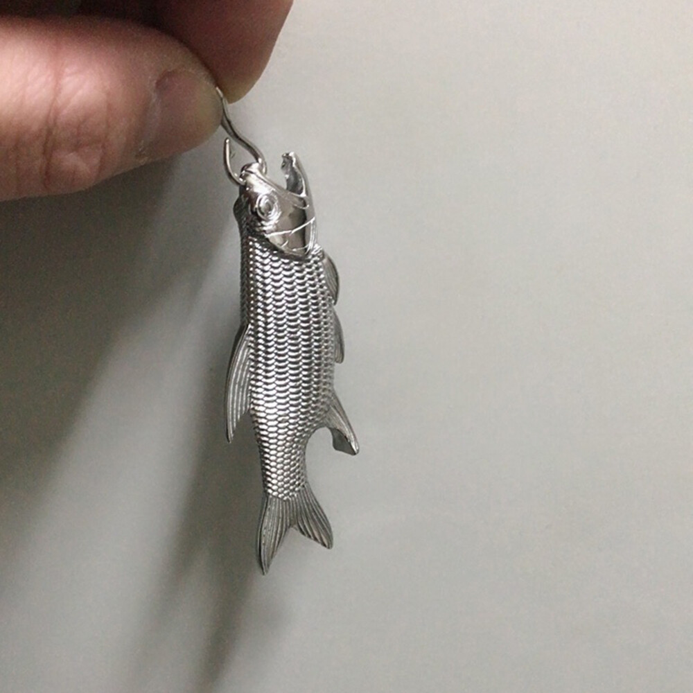 EDC Stainless Steel Creative Fish Hook Fishing Car Keychain Decoration Opener