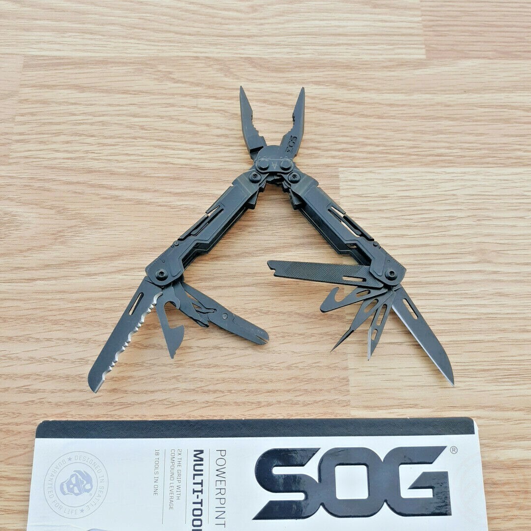 SOG Powerpint Multi Tool Pliers Wire Cutter Scissors Rulers Phillips Screwdriver