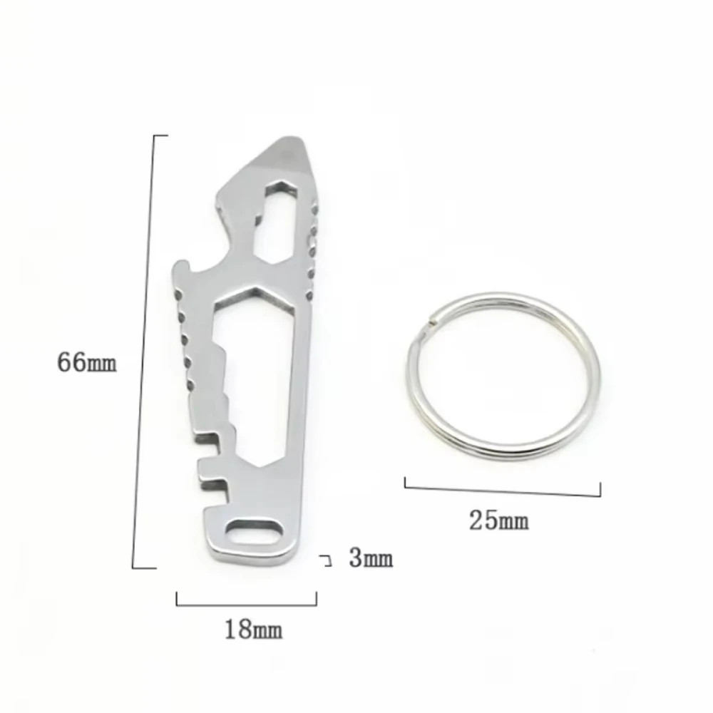 Mini Multifunctional Stainless Steel Pry Bar EDC Hex Wrench Bottle Opener