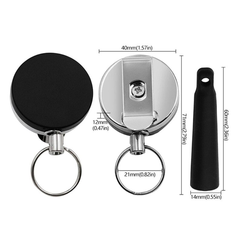 Retractable Keychain,Metal Heavy Duty Key Chains Badge Holder with Key-Ring
