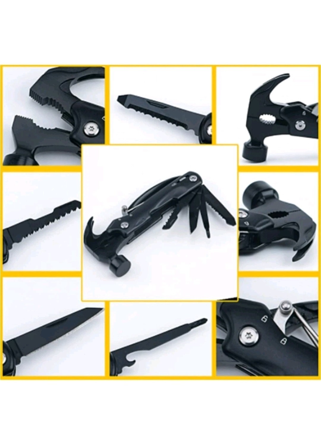 12in1 Multitool Hammer Pliers Knife Saw Stainless Steel Outdoor Camping Tool