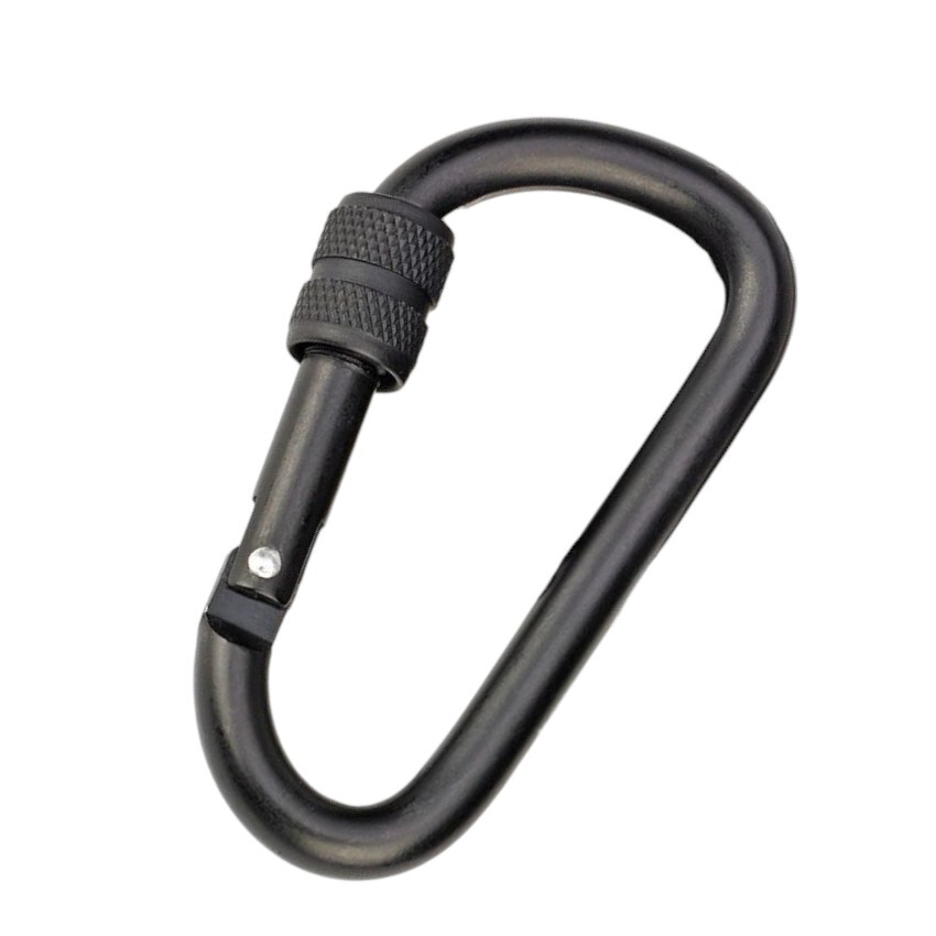 Carabiner | 2.38″ Long Black Metal Locking Biner For Gear Haul Camping Backpack