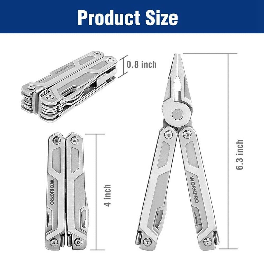 Multi Tool Pocket Knife 21-in-1/15-in-1 w/Safety Locking Multitool Pliers&Sheath