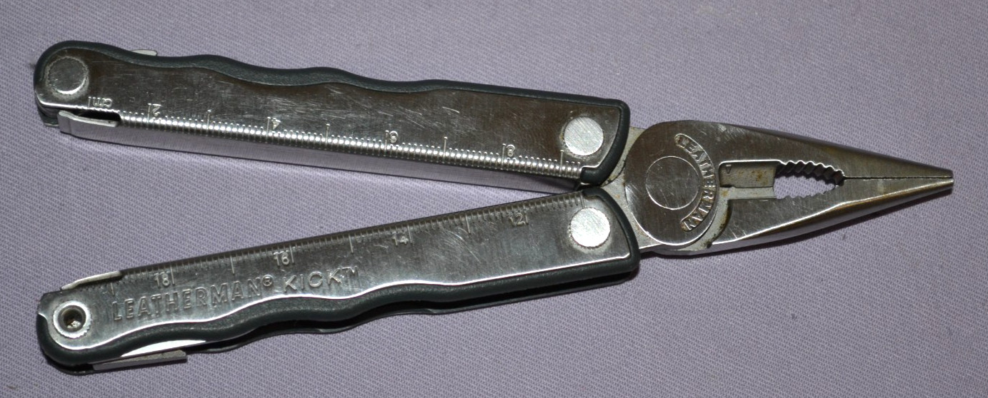 Genuine Leatherman Kick Silver Multi-Tool Knife, Pliers & Other Tools — Great