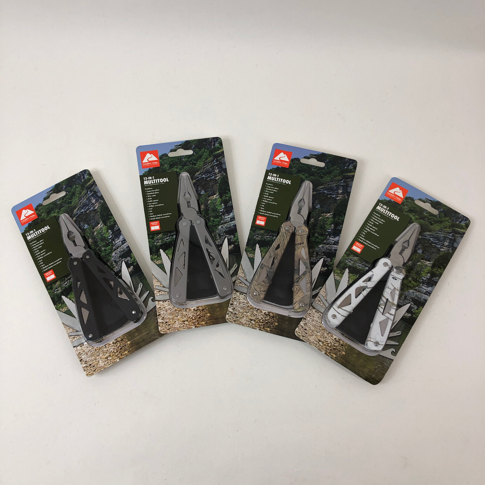 Ozark Trail 12 in 1 Pocket Multi Tool Compact Stainless Outdoor Bugout w Holder