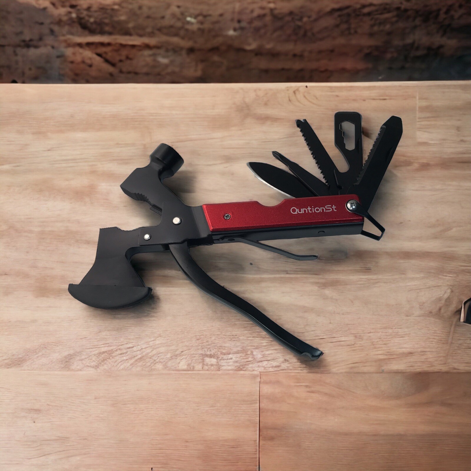 QuntionSt 16 in 1 Multitool Hammer Knife Bottle Opener Wire Cutter Pliers etc.