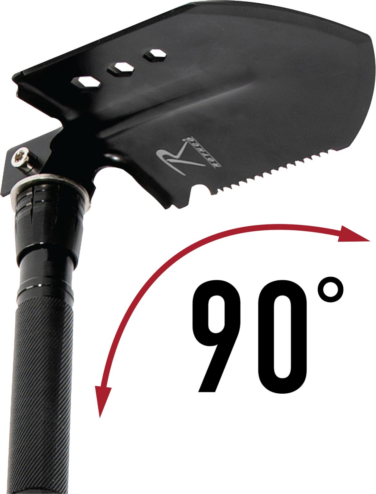 Steel 8 in 1 Large Multi-Tool Shovel Survival Camping Outdoor Knife Saw Black