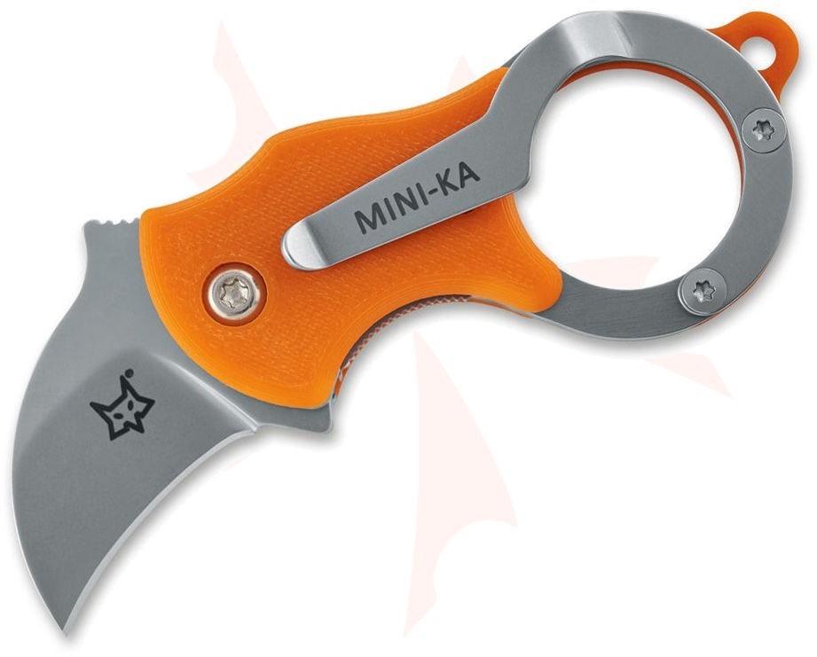 FOX KNIVES Mini-KA Folding FX-535 O Knife 1″ Stainless Blade Orange Grip