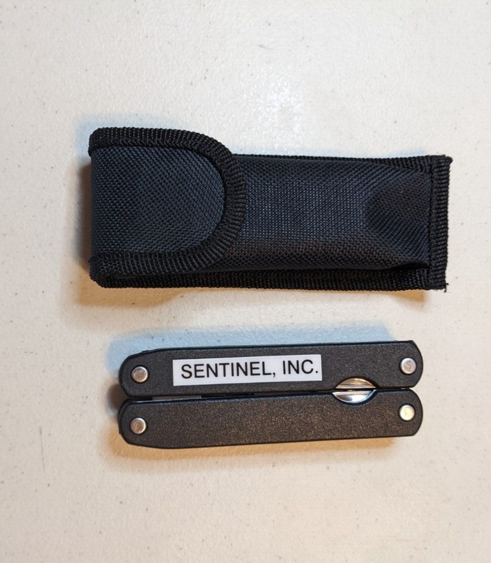 VINTAGE SENTINEL 12 FUNCTION MULTI-TOOL / CAMPING SURVIVAL SET, BELT POUCH