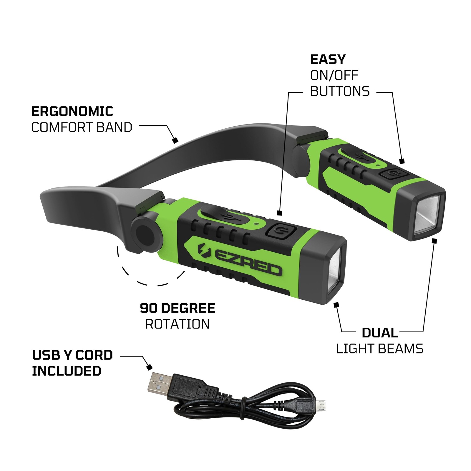 Anywear Rechargeable Neck Light for Hands-Free Lighting – NK15-GR Green, Perf…