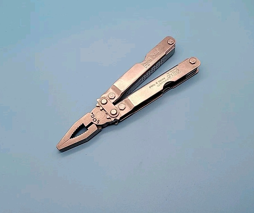 SOG Power Plier Multi-Tool – Rare Blunt Nose Pliers – Pocket Knife – Silver