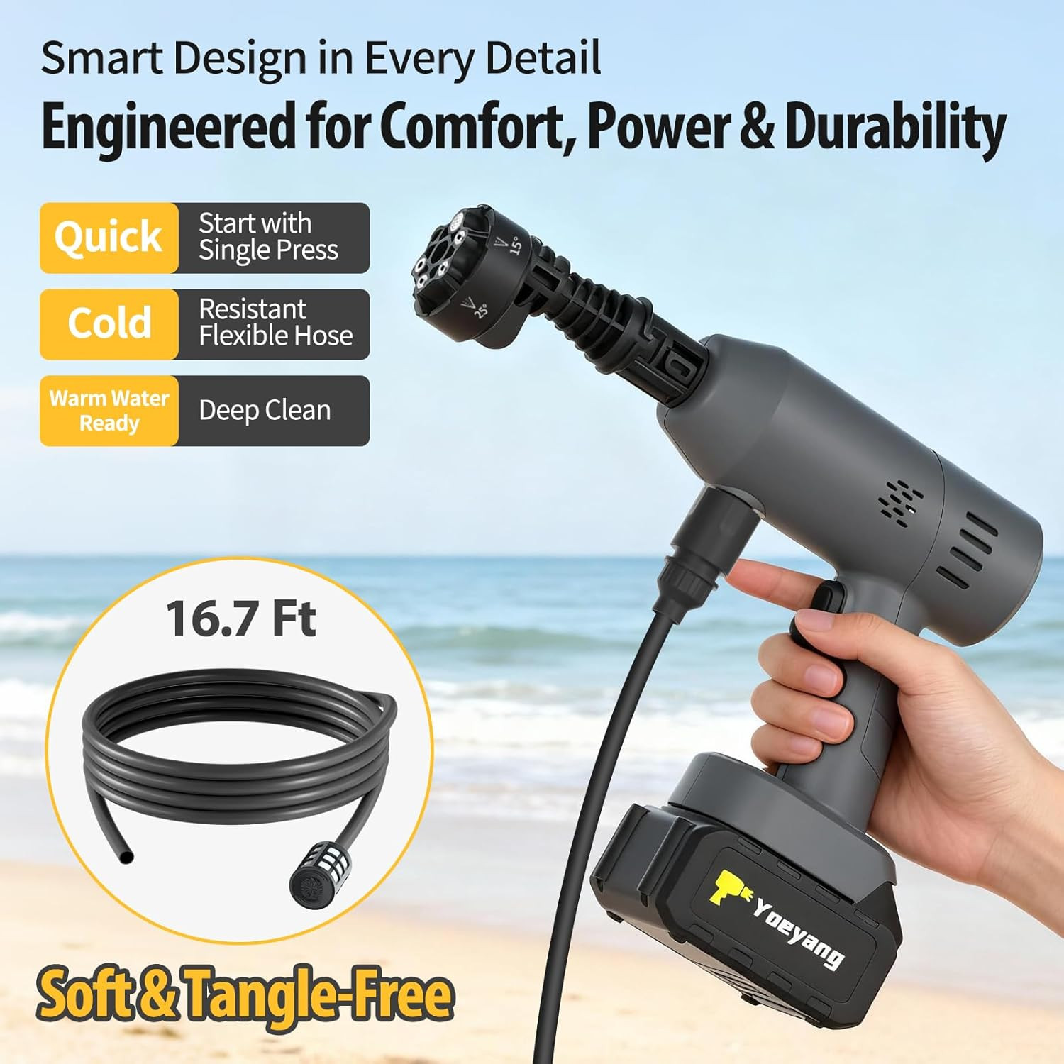 Compact 6-in-1 Portable Spray Tool for Car, Garden, and Outdoor Cleaning