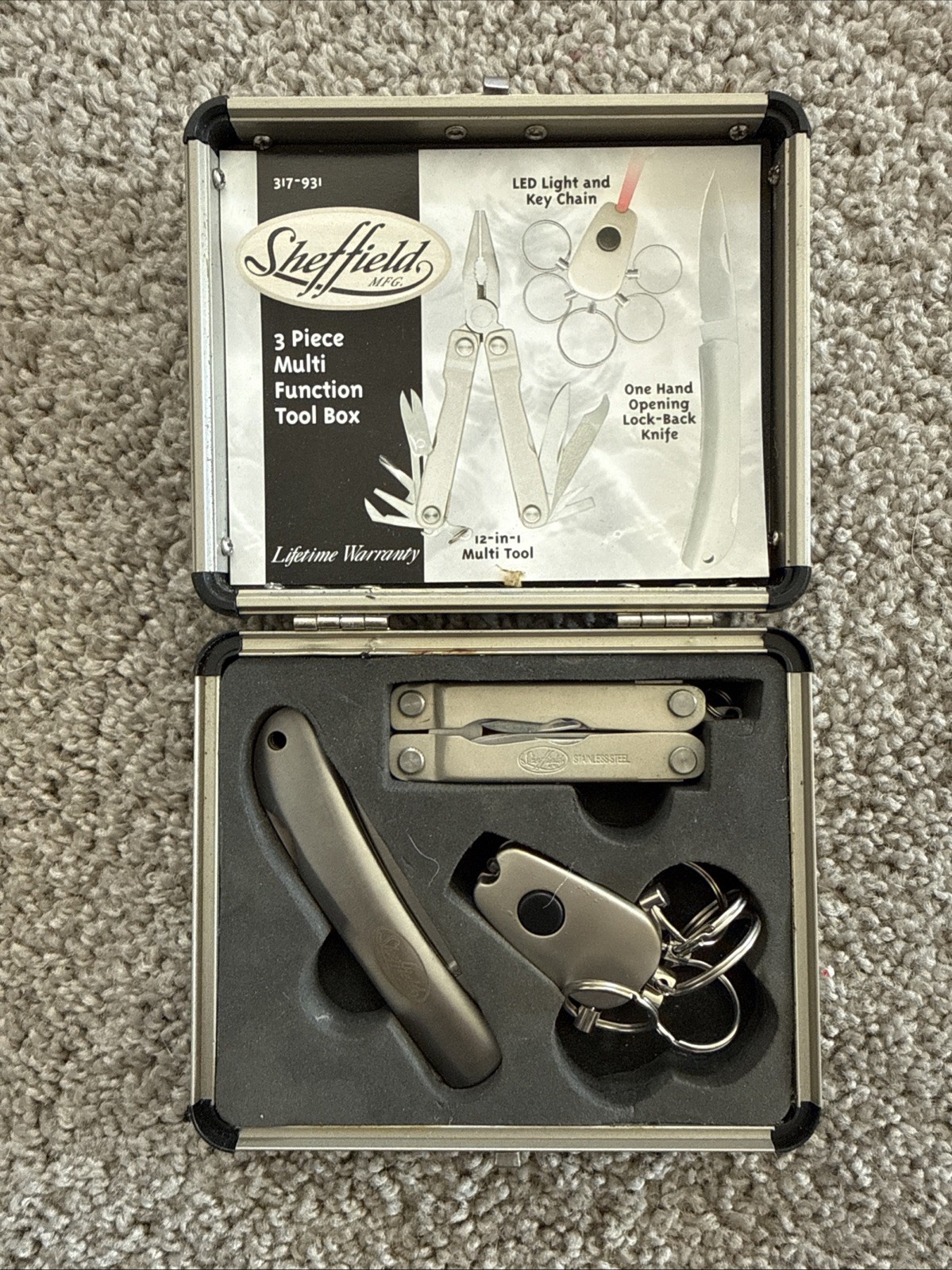 SHEFFIELD 2 PIECE MULTI FUNCTION TOOL BOX 318-382 POCKET KNIFE TOOL