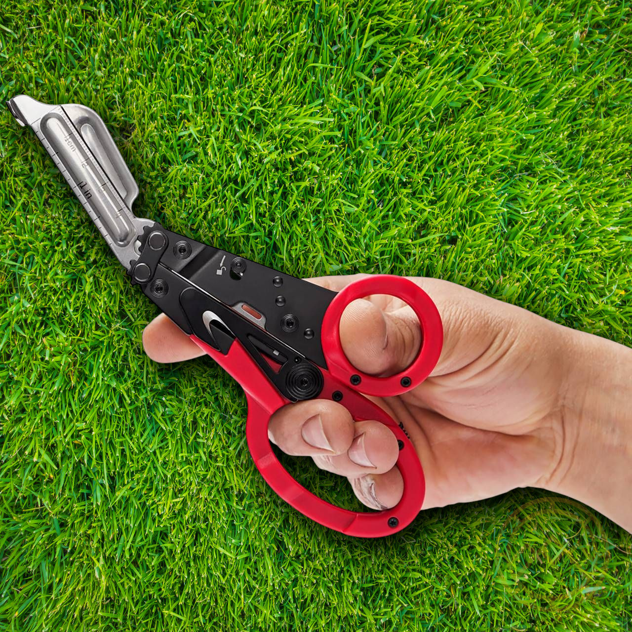 SOG Parashears Multi Tool Red Awl Belt/Cord Cutter Oxygen Wrench Glass Breaker