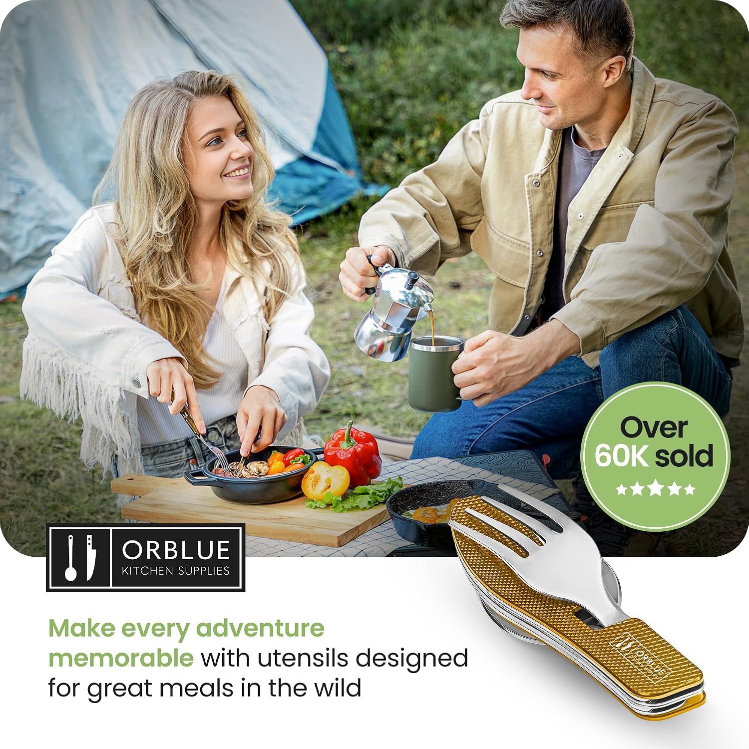 Portable Backpacking Travel Cutlery Multitool Combo Outdoor Camping Flatware Set