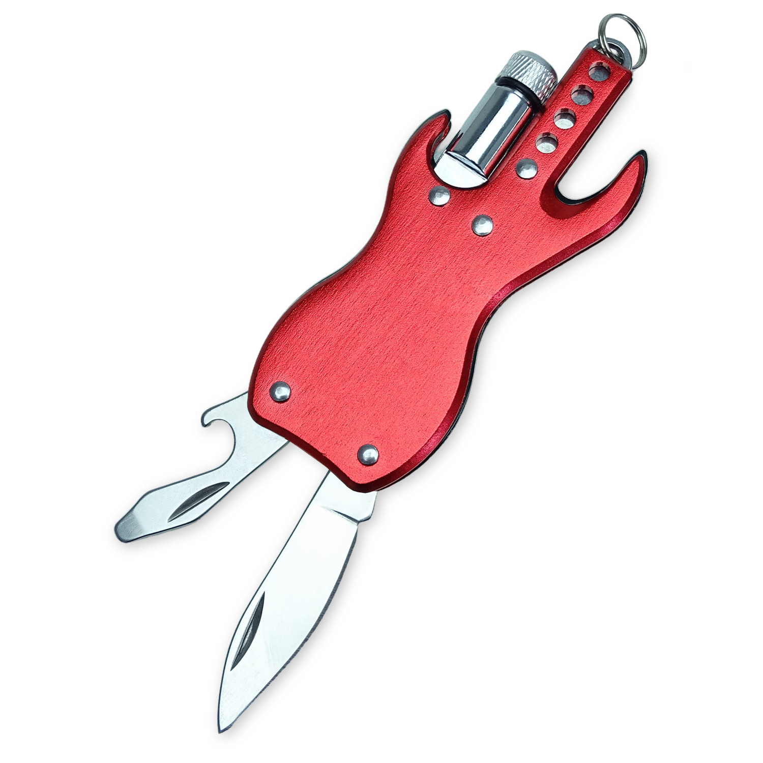 keepdrum KDMT-RD Multi Tool Keychain Guitar Red