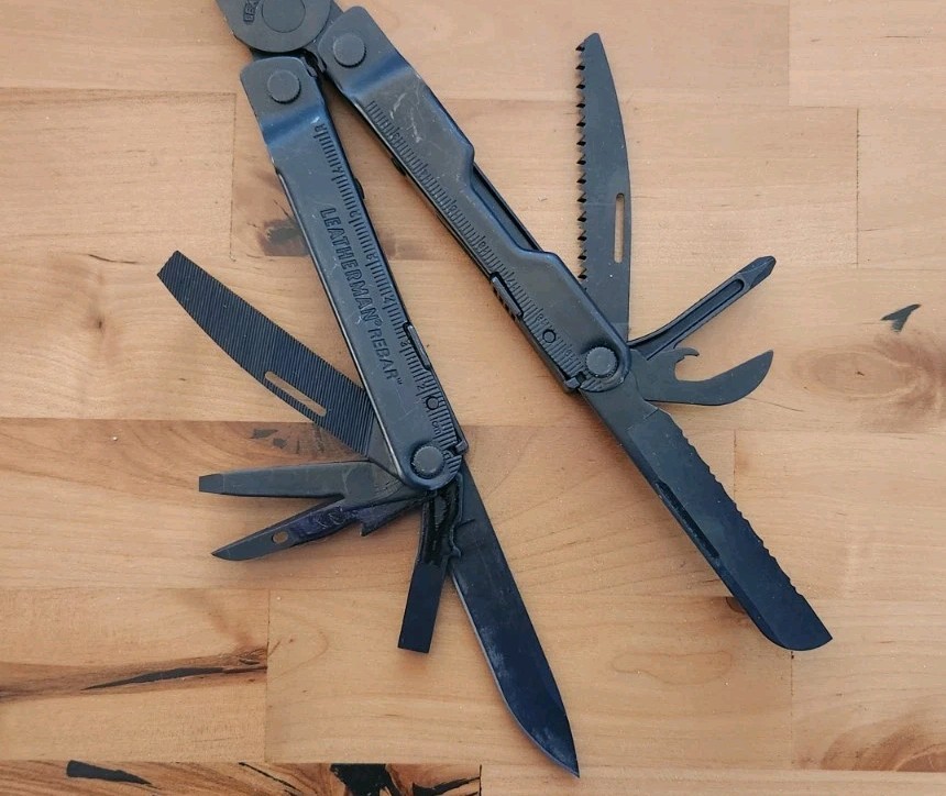 Leatherman REBAR Multi-Tool, Knife, Pliers, Saw Black w/ Sheath – Excellent C85