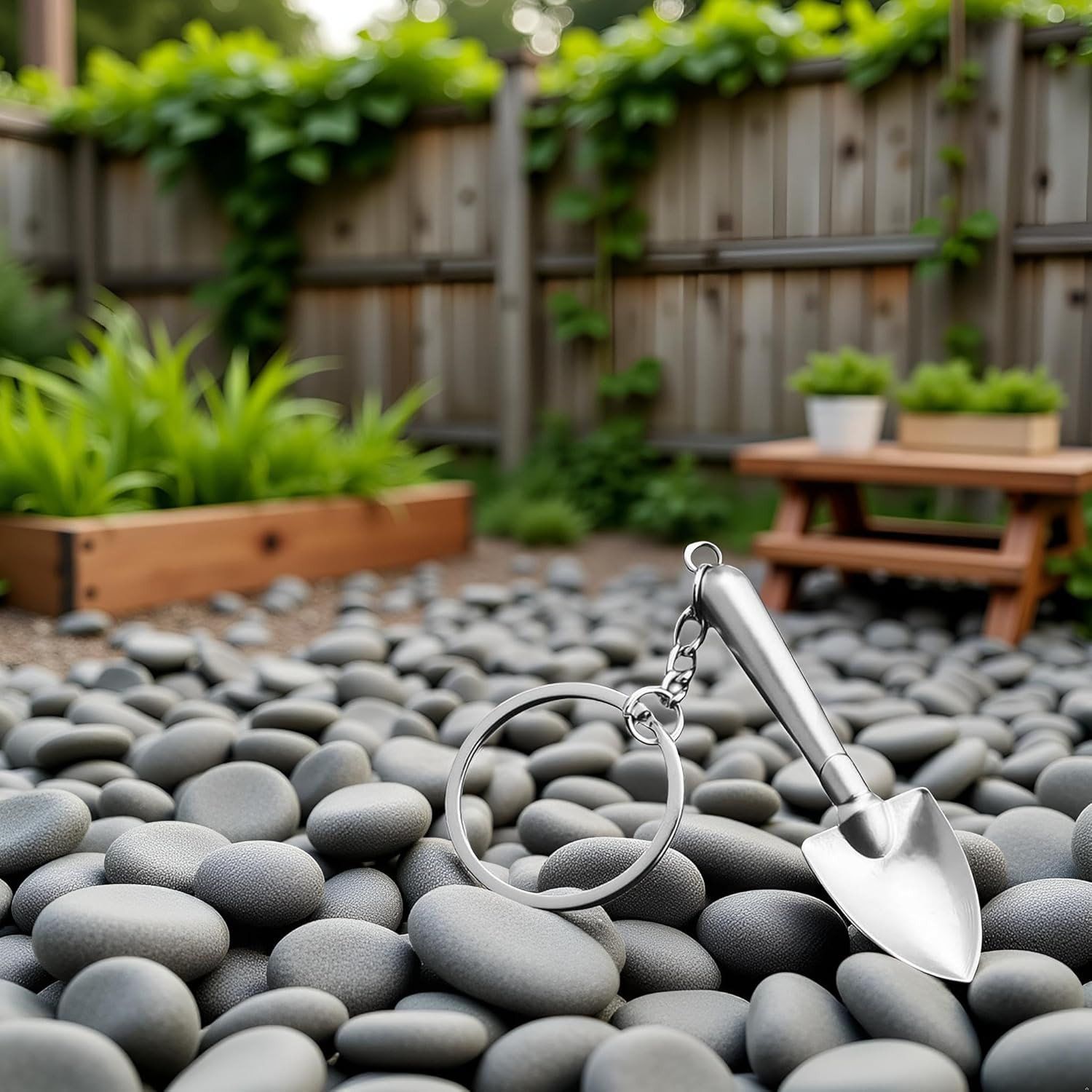 Silver Mini Shovel Tool Keychain,Shovel Keyring Pendant,Wrench Keychain Spanner,
