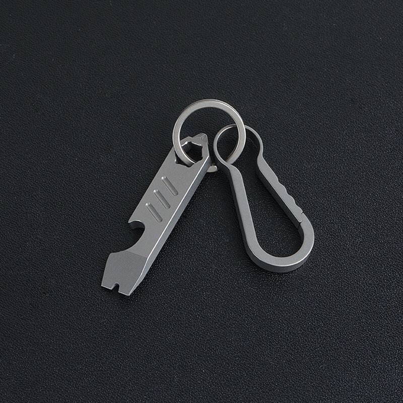 Mini Titanium Keychain Multi Tools Pry Bar Crowbar Opener Outdoor Pocket EDC