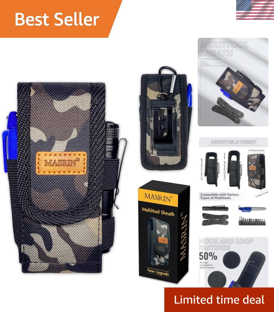 Camo Multitool Sheath – Versatile Pocket Knife Holder with 3 Wearing Modes