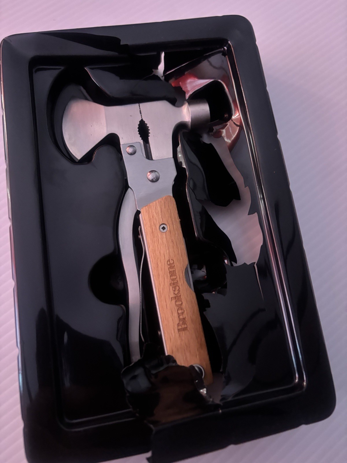 Brookstone 14-in-1 Compact Tool Hatchet Hammer Utility Knife NEW Open Box