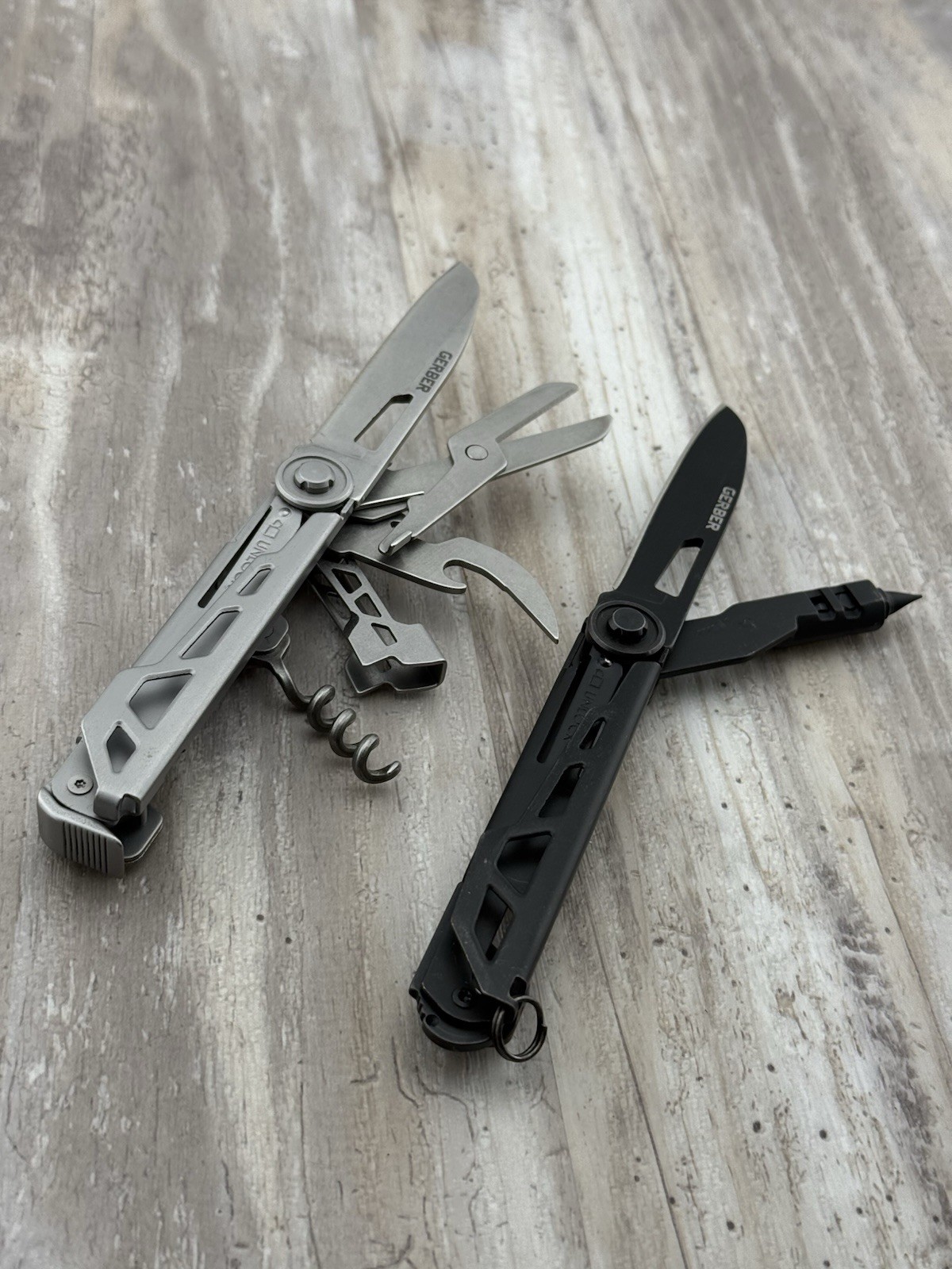 Lot of 2: Gerber Armbar Drive Black & Armbar Cork Gold Multi-Tool Pocket Knife