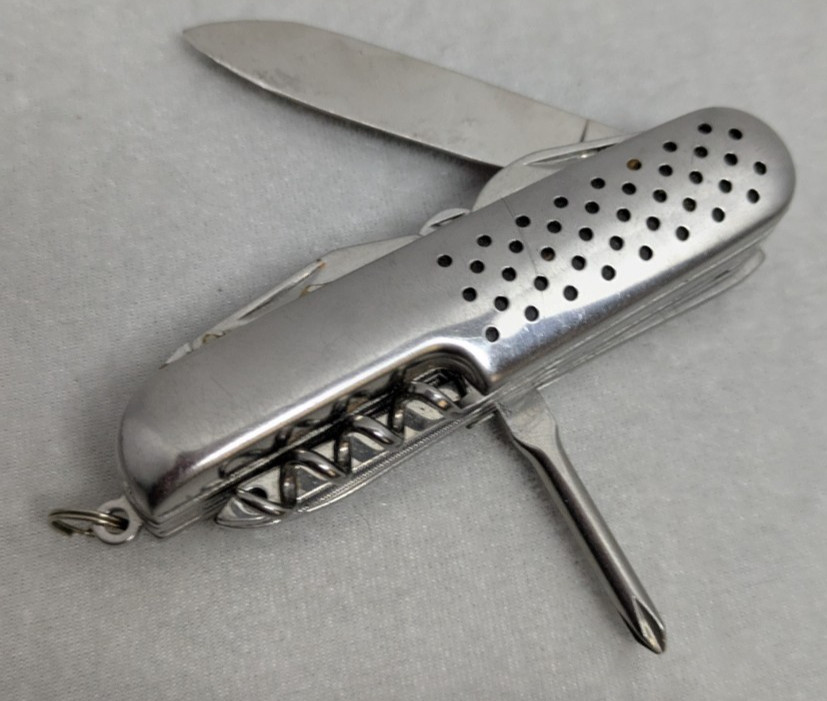 Silver Multi-Tool Knife Scissors Saw Straight Serrated Stainless Steel