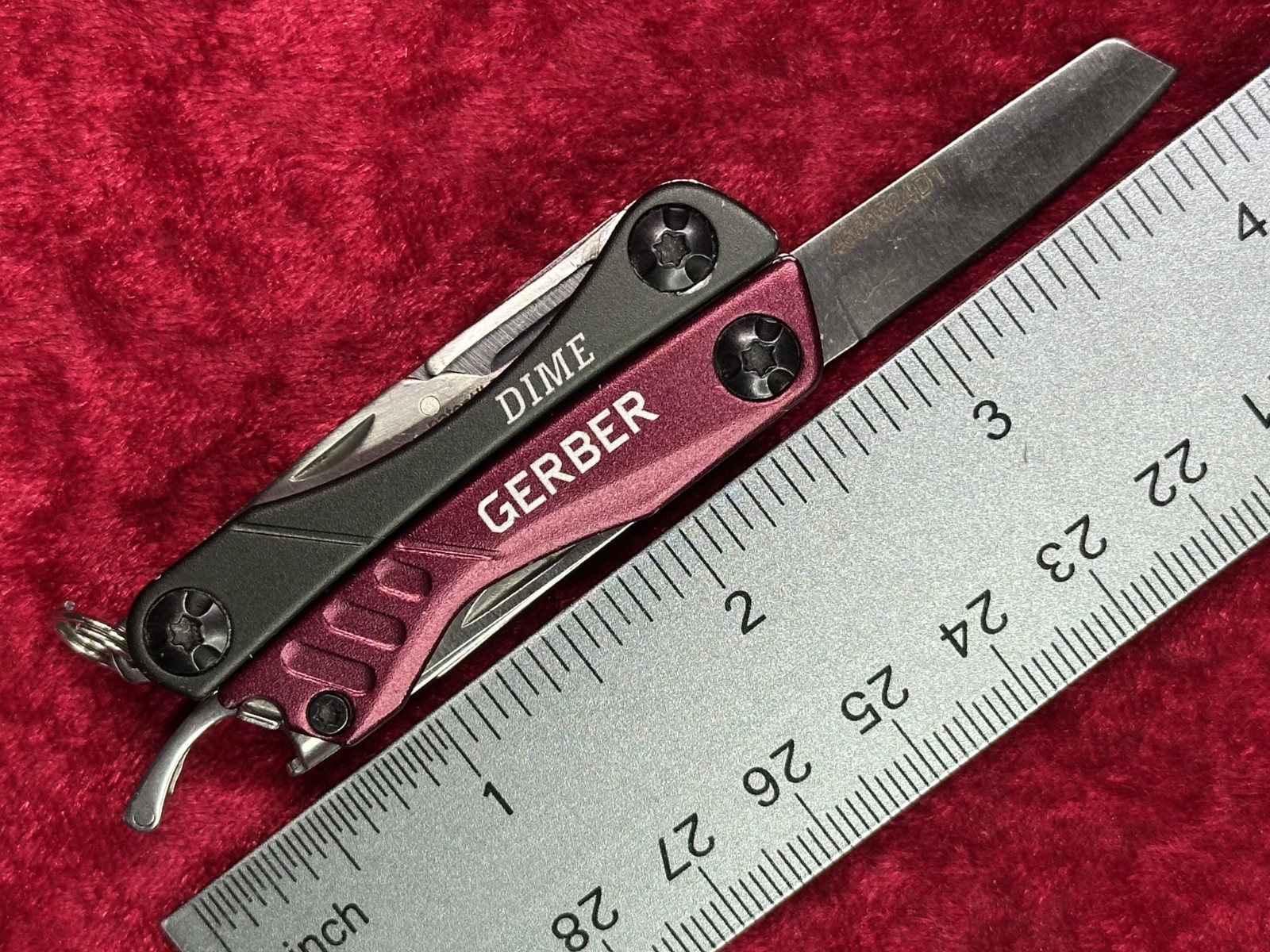 Gerber Dime Burgundy Wine Mini Multi-Tool Keychain Random Pick Rare Color (445)