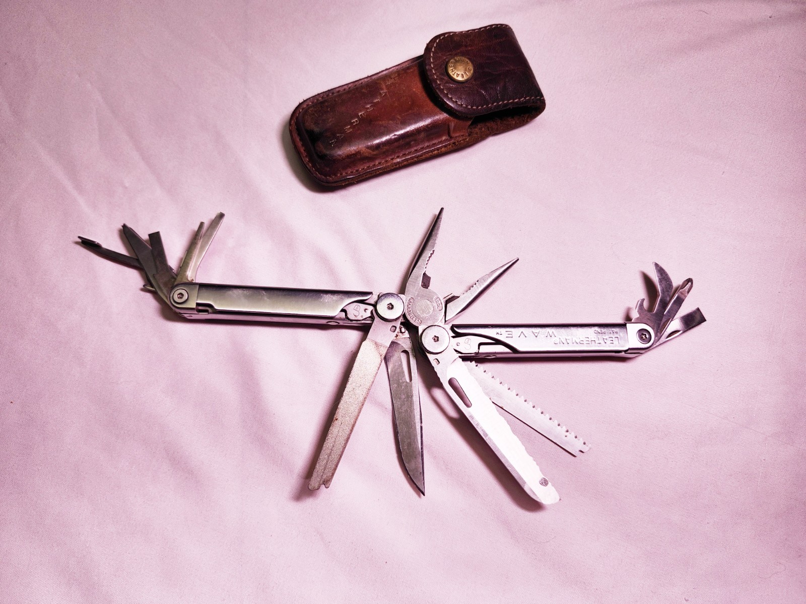 Leatherman Wave PAT PEND 1998–2000 Early First Gen + Leather Sheath Vintage