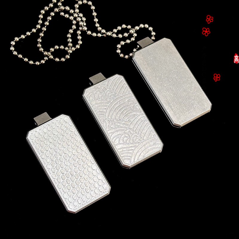 Titanium Alloy EDC Dog Tag Necklace Storage Box Mechanical Slider Fidget Toy
