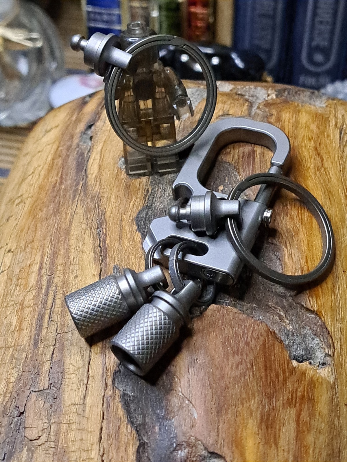 Pro Series Titanium Carabiner Keychain with Quick Releases and Titanium Keyrings
