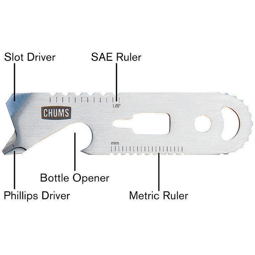 Tasker Keychain Phillips Screwdriver Bottle Opener Metric Ruler Flat Head EDC