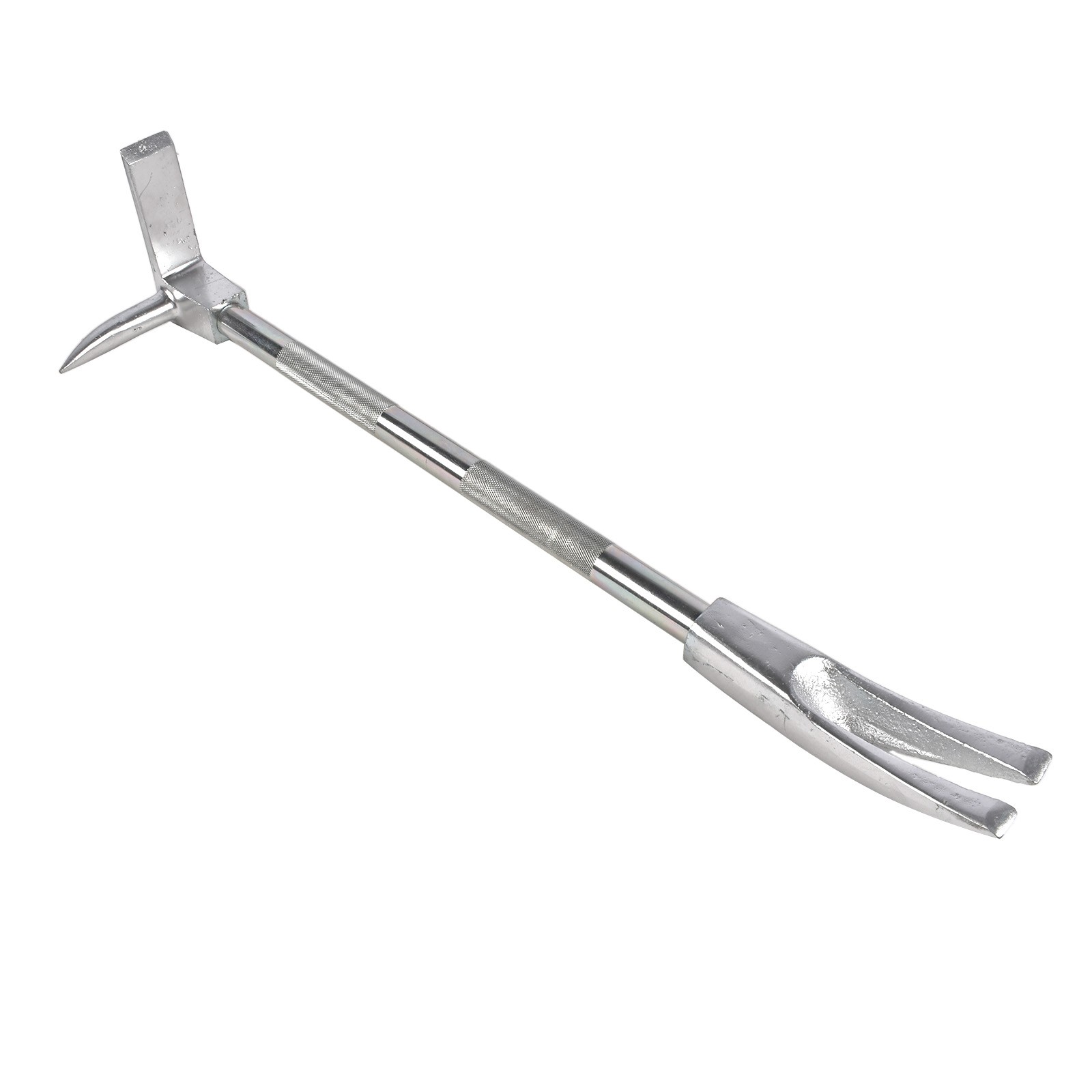 30″ Silver Steel Halligan Bar, One-Piece Firefighter Forced Entry Breacher Tool