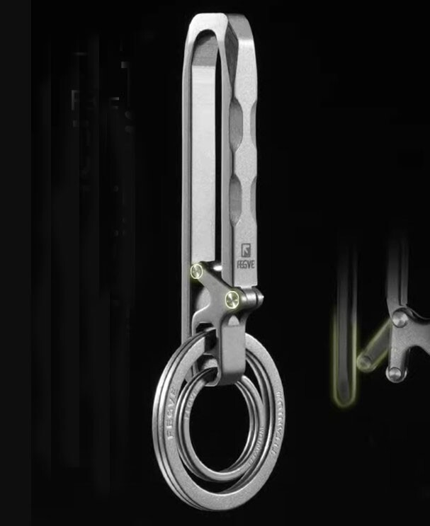 Titanium Alloy Quick Release Key Ring Keychain Belt Buckle Car Pendant EDC Tools