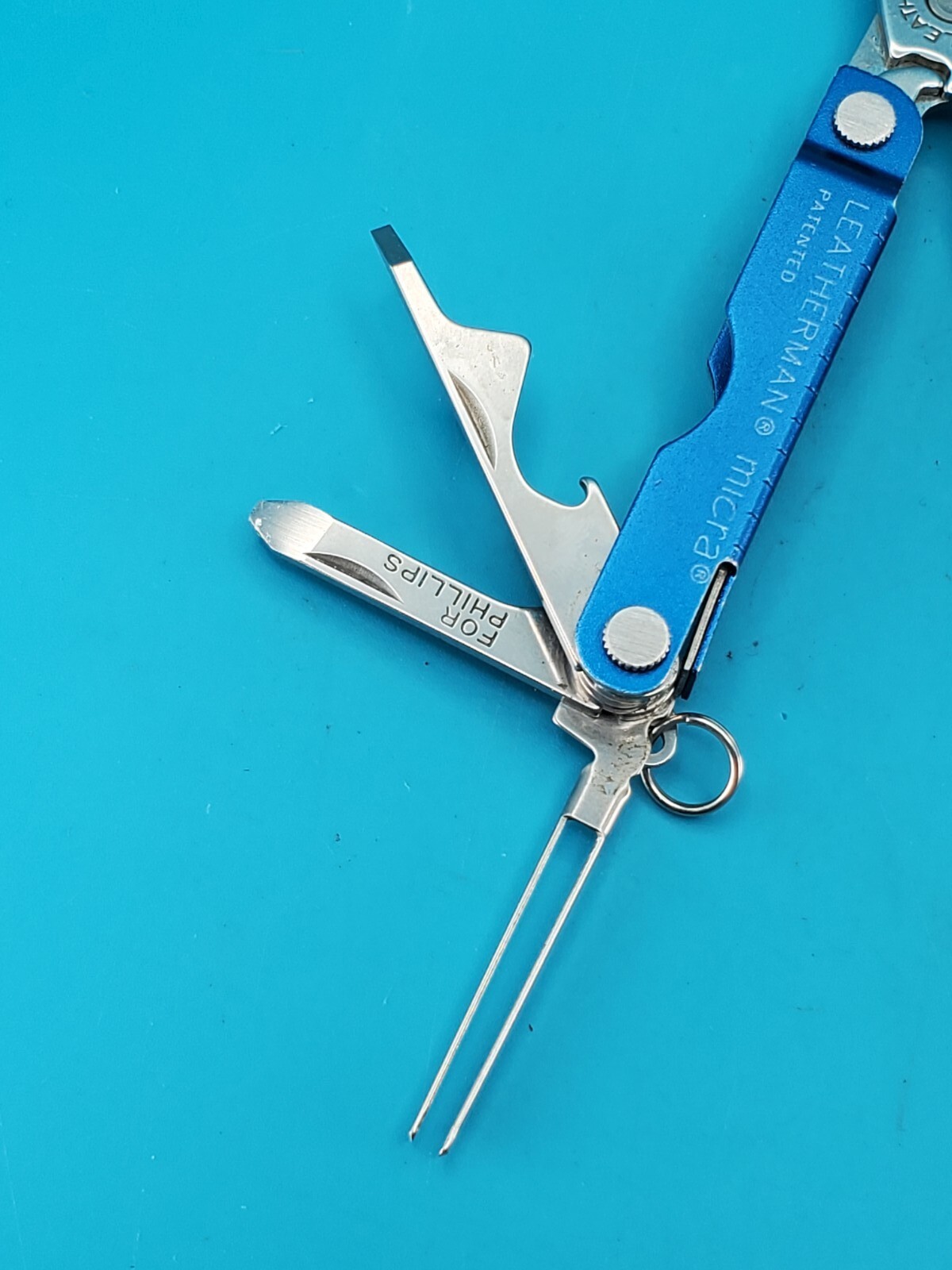 Leatherman Micra Multi-Tool, Knife, Scissors, Key Ring, Blue! BLUE RIVER GROUP