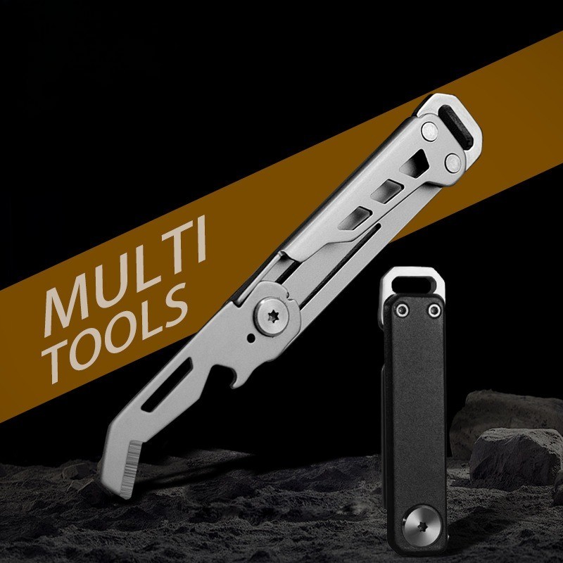 440 Stainless Steel EDC Multi Tool Hook Pry Bar Compact Durable