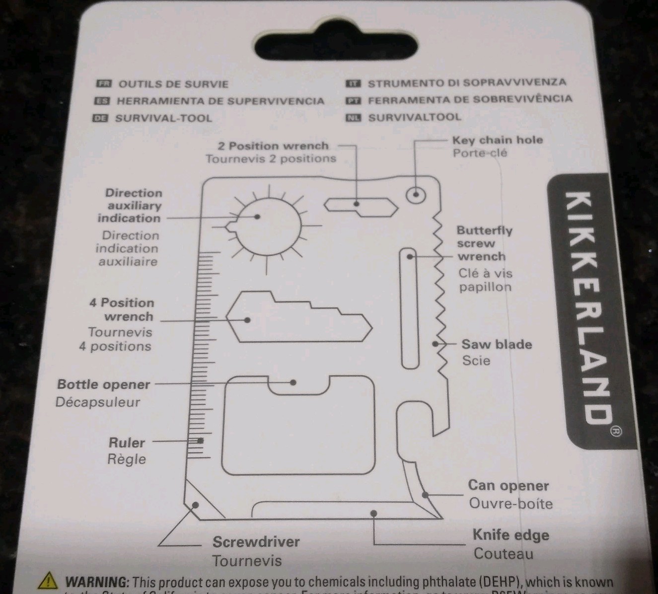 Kikkerland Stainless Steel 11 Function Survival Tool with Pouch NEW