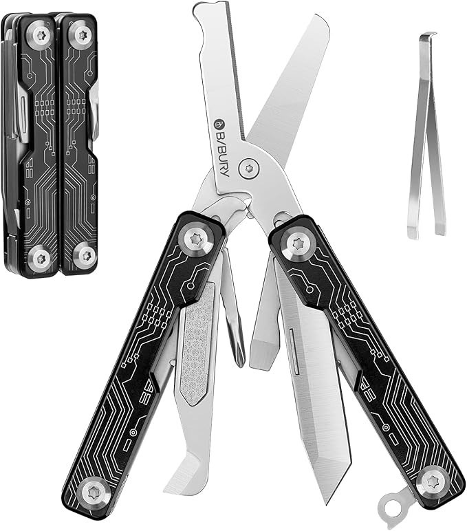 9 in 1 Mini Multitool Scissors Keychain Stainless Steel EDC Pocket Knife