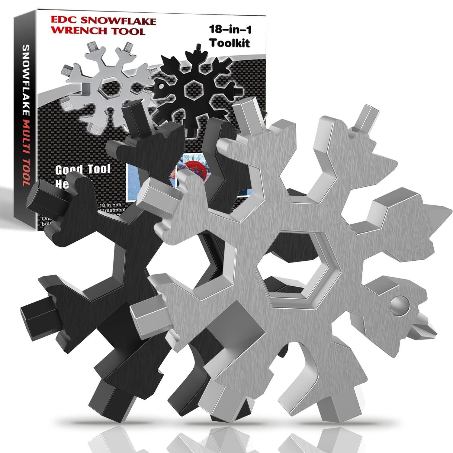 Stocking Stuffers for Men, 18-in-1 Snowflake Multi Tool, Cool Camping Tool Ga…