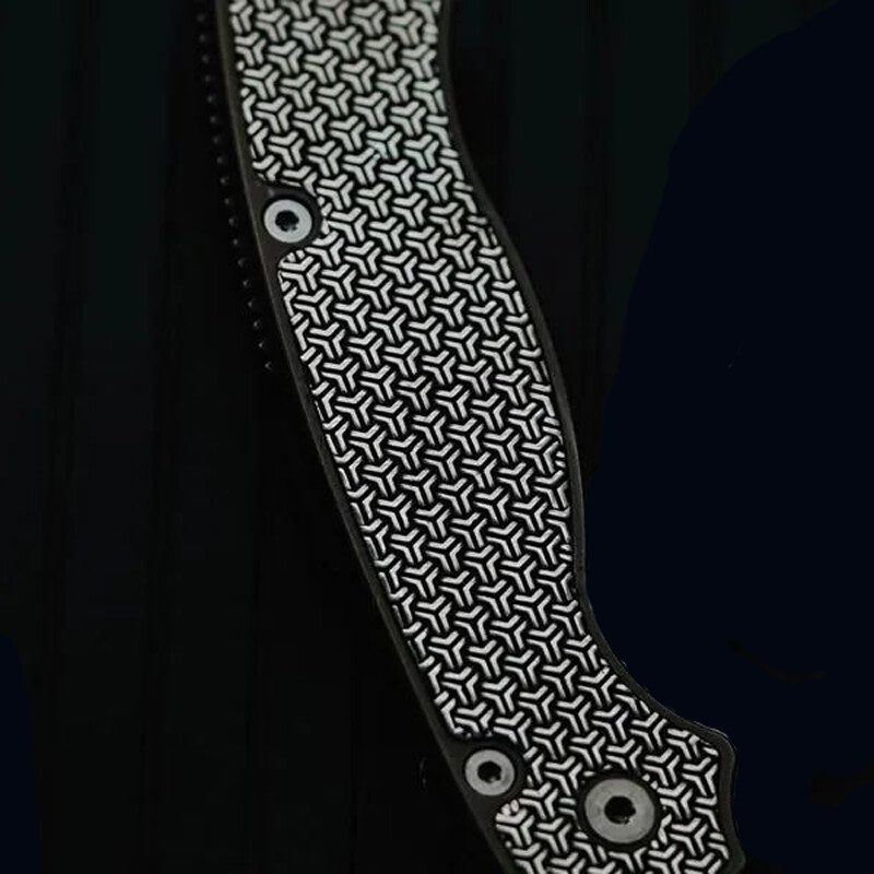 TC21 Inlaid Brass Nail Plate Handle Scales for Spyderco C81 Paramilitary 2 PM2