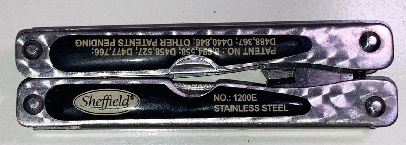 SHEFFIELD 1200E STAINLESS STEEL FOLDING MULTI 9 TOOLS 🧰 TOOL PLIER KNIFE SCREW