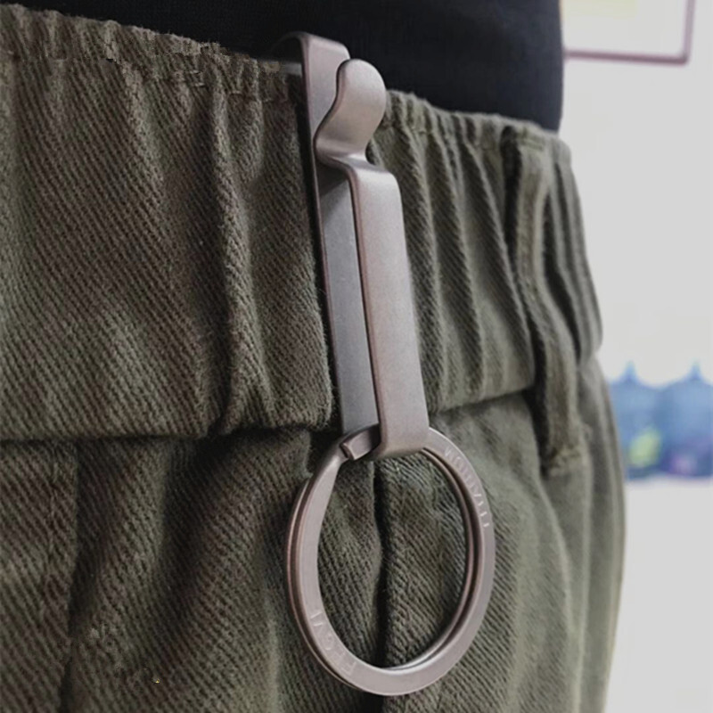 Titanium Alloy Quick Buckle Detach Belt Waist Hanging Keychain Key EDC Tools