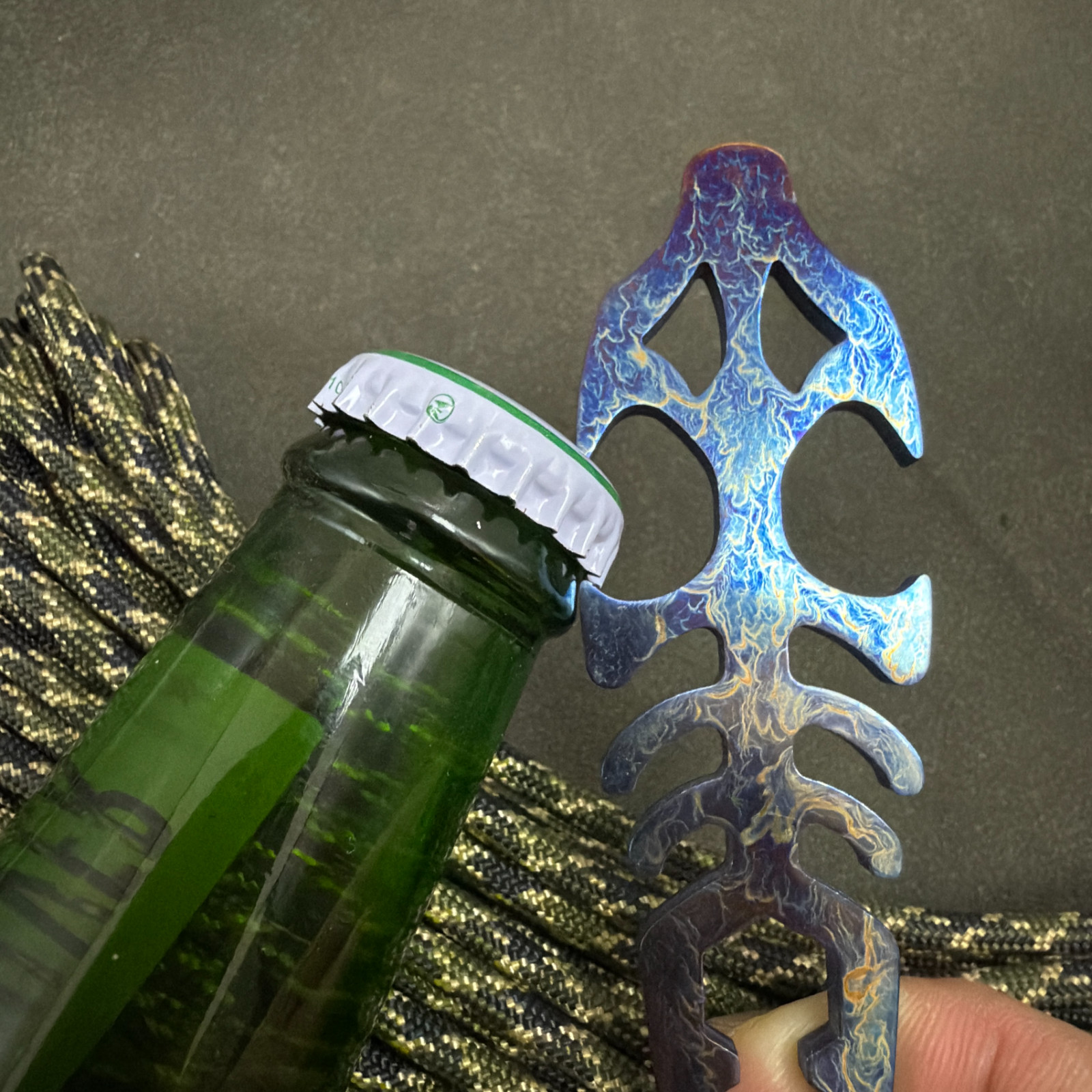 RIHE Design TC4 Titanium Dragon Bone EDC Bottle Opener Pry Rod Outdoor Tool