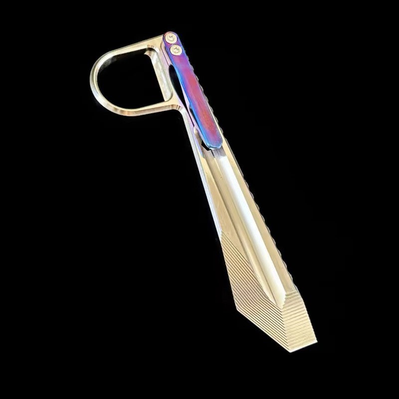 EDC Titanium Pry Bar Crowbar Wrench with Pocket Clip Outdoor Camping Multi Tools