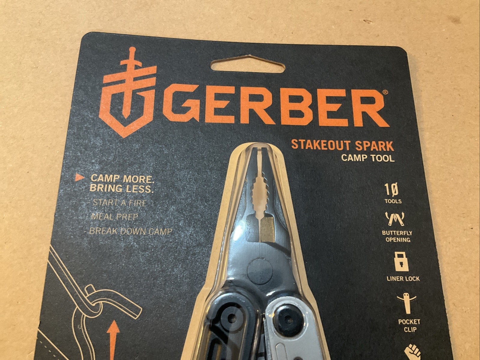 Gerber Stakeout Spark 10 Tools In 1 Pocket Clip Ferro Rod Baltic Haze Color
